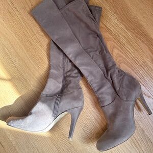 INC International Concepts High Heel Boots Size 9 Taupe Brown